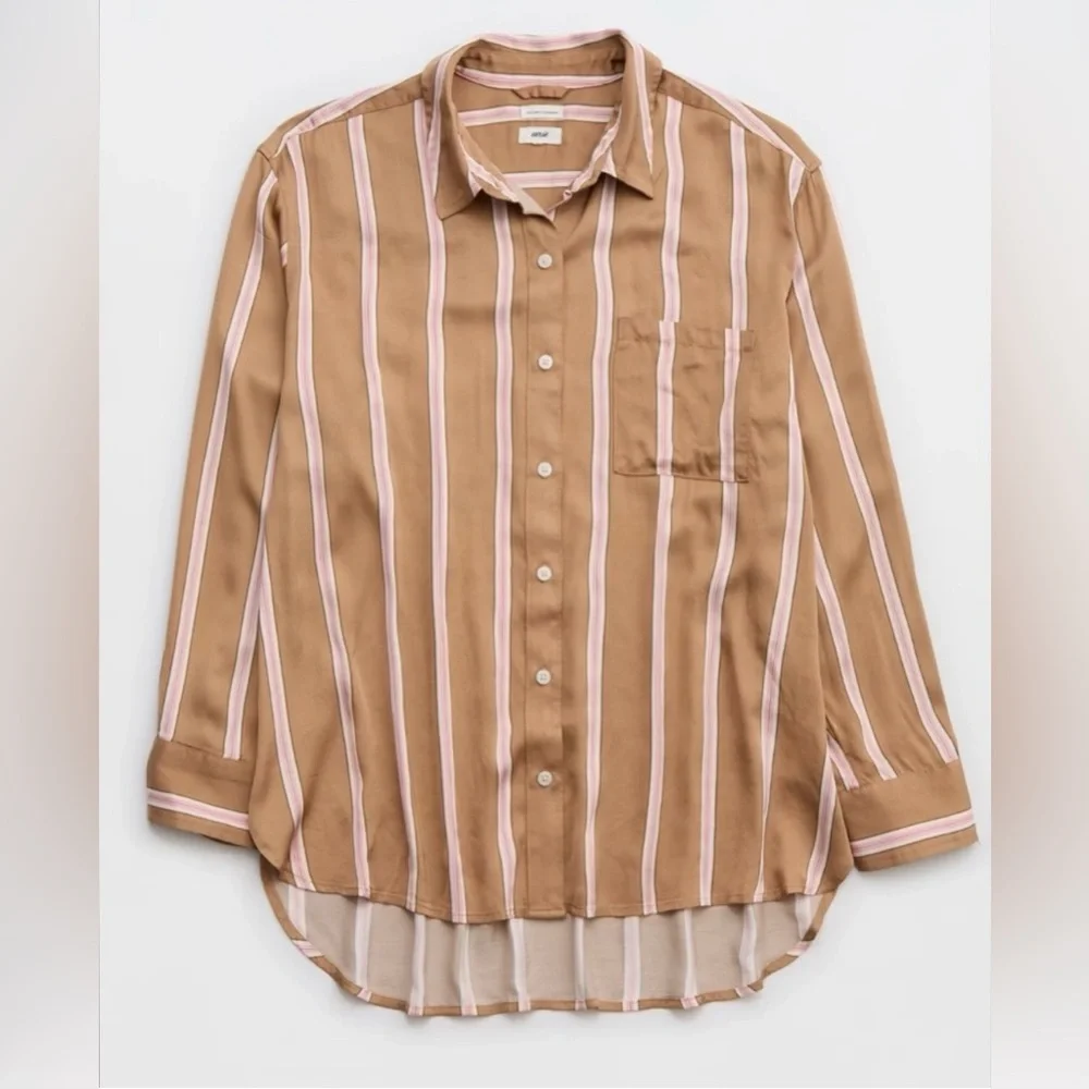 Aerie Satin PJ-To-Party Shirt - Picture 4 of 12